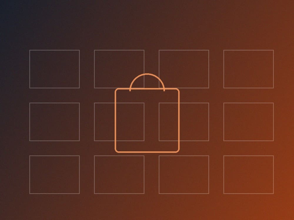 Abstract product grid graphic representing e-commerce