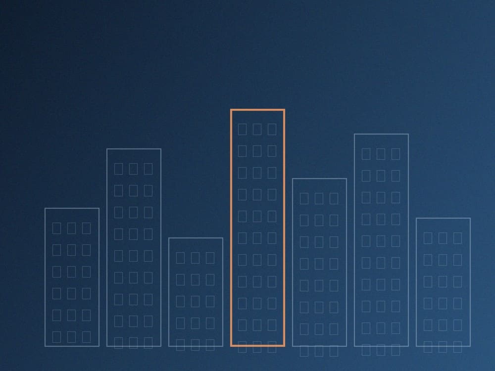 Building skyline representing real estate